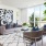 a living room with a large window